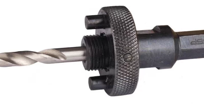 Державка для биметаллических коронок, быстросъемная, пружинный фиксатор, шестигранный хвостовик, d