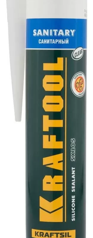 Герметик силиконовый  прозрачный, санитарный, для помещений с повышенной влажностью,