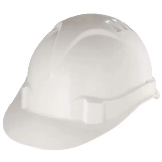 Каска защитная из ударопрочной пластмассы, белая