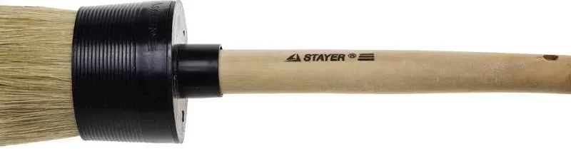 Кисть круглая  "MASTER", светлая натурал. щетина, пластм. корпус, деревян. ручка,