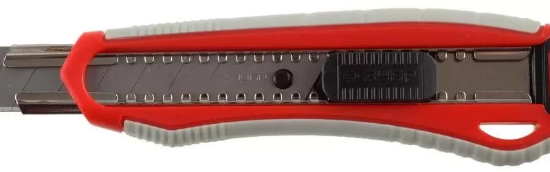 Нож  "МАСТЕР" с сегментированным лезвием, двухкомпонентный корпус, автофиксатор, сталь