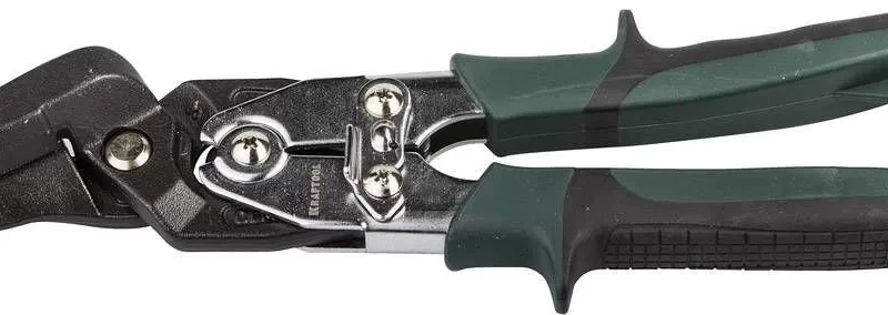 Ножницы по металлу BULLDOG проходные с двойной рычажной передачей, правые, губка с выносом, Cr-Mo,