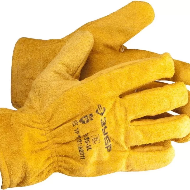 Перчатки  кожаные рабочие, с подкладкой, XL