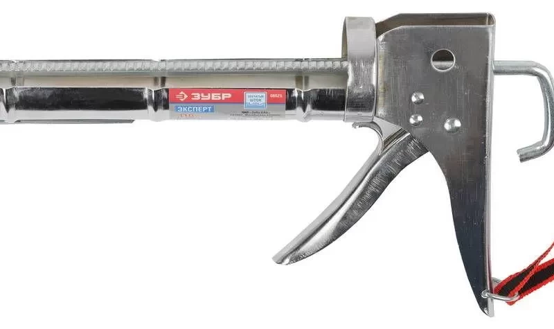 Пистолет для герметика  "ПРОФЕССИОНАЛ" полукорпусной, хромированный, зубчатый шток,