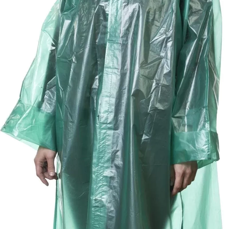 Плащ-дождевик, полиэтиленовый, зеленый цвет, универсальный