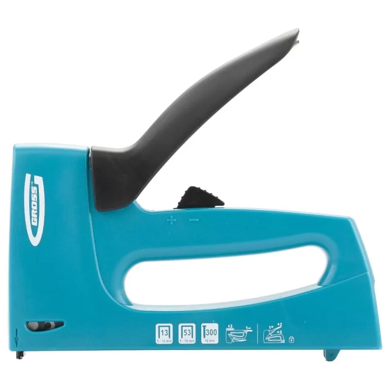 Степлер мебельный, пластиковый корпус,регулировка удара, тип скобы