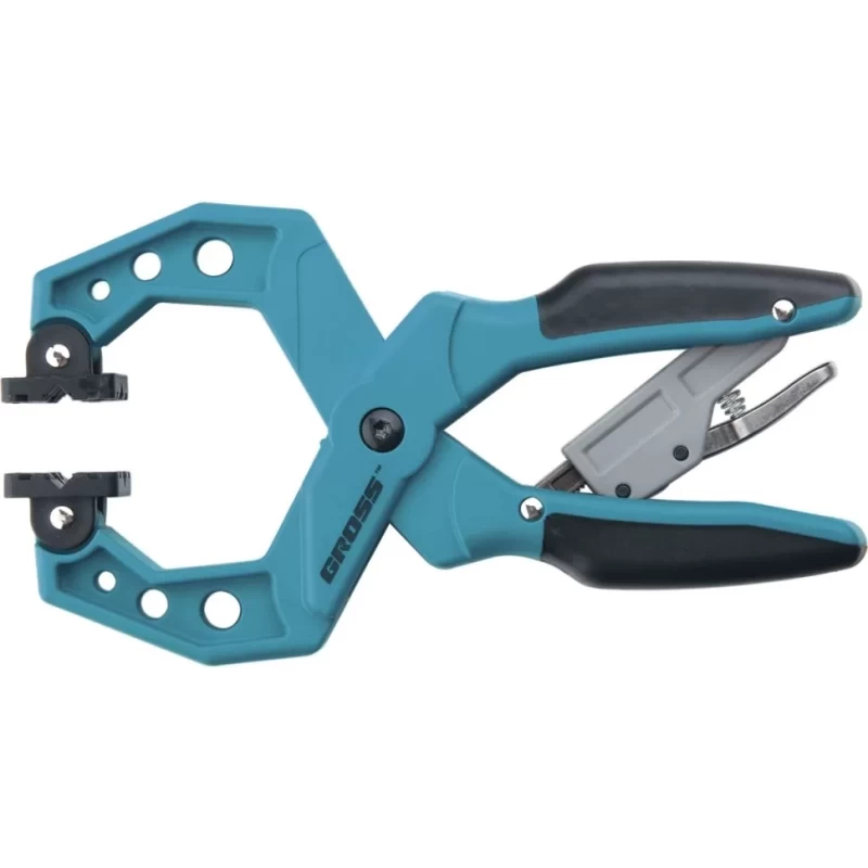 Струбцина клещеобразная, пластиковый корпус,храповый механизм жесткой