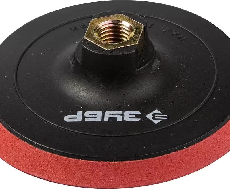 Тарелка опорная  "МАСТЕР" пластиковая для УШМ под круг на липучке, мягкая полиуретановая прокладка, d