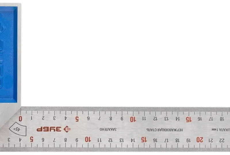 Угольник  "ЭКСПЕРТ" столярный, гравированная шкала, алюминиевая рукоятка, нержавеющее полотно